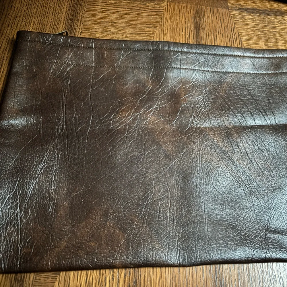 Scovill Brown Leather Clutch Bag | Vintage - Pouch -Unisex